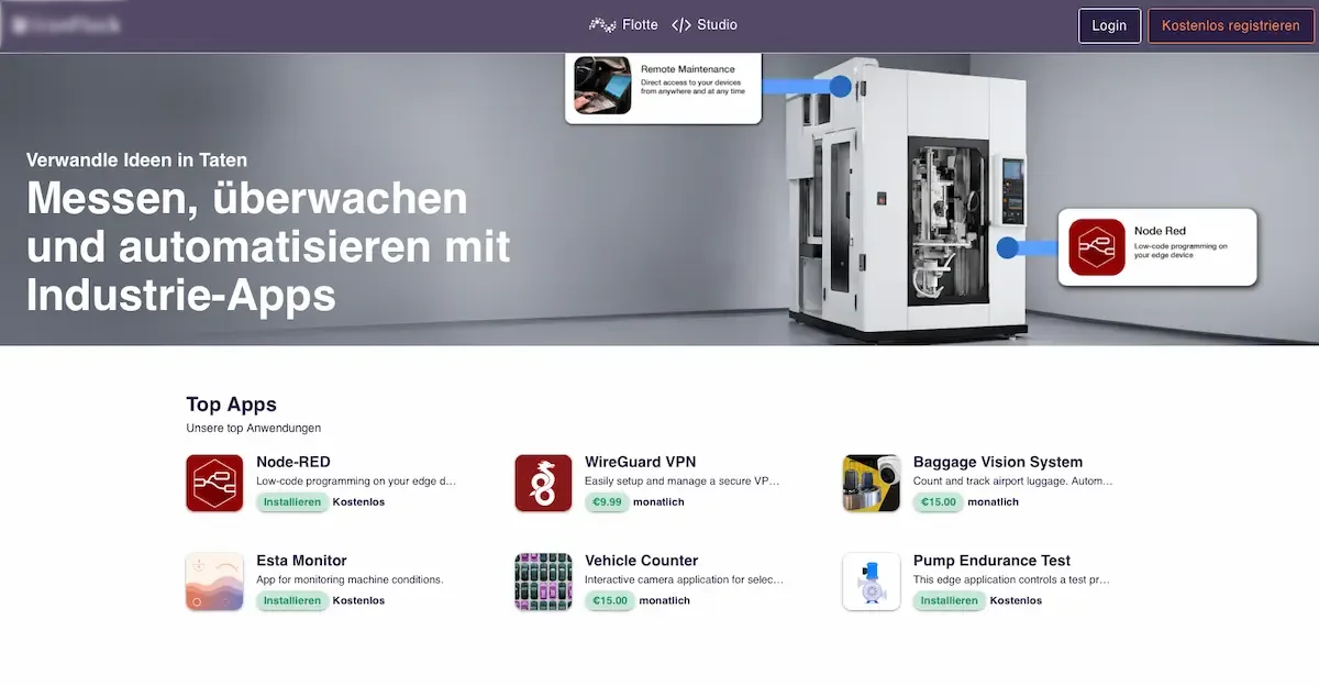 Industrielle IoT Anwendung mit IronFlock / ehemals Record Evolution